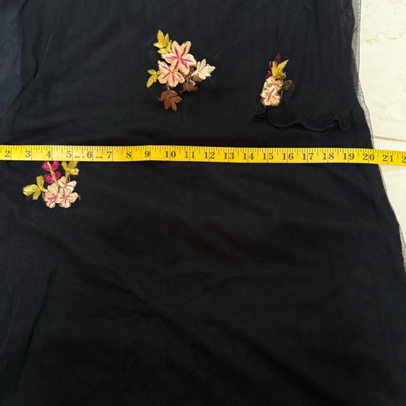 Vtg HOPELESS ROMATIC Black Mesh Dress‎ Sz M Whimsy Fairy Goth Embroidered Flower - Picture 15 of 15